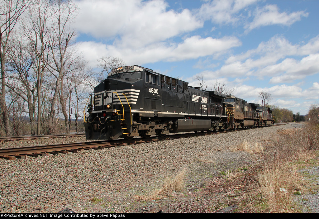 A light engine move through Cove, PA